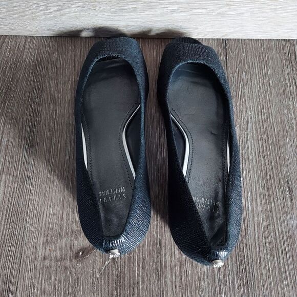 Stuart Weitzman Lizette Demi-Wedge Peep-Toe Pump, Black - Picture 4 of 11